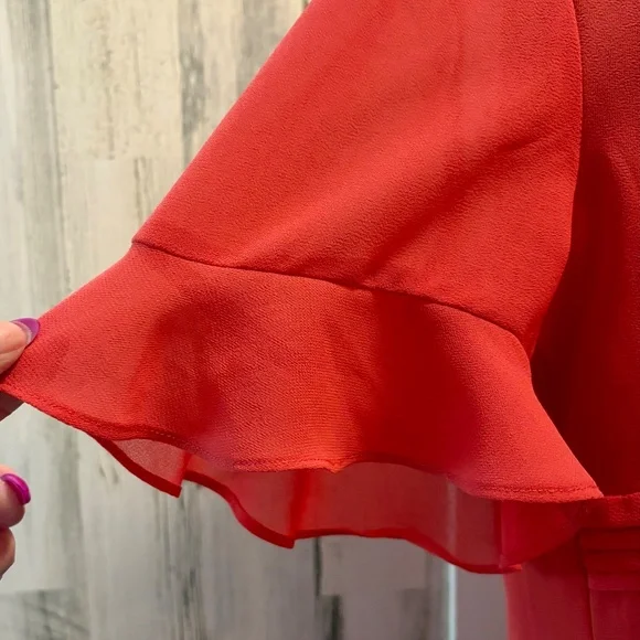 DANNY & NICOLE DRESS DEEP CORAL 16 W - Picture 3 of 9